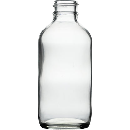 4 oz (120 ml) Clear Glass Boston Round Bottles 24-400 Neck Finish body