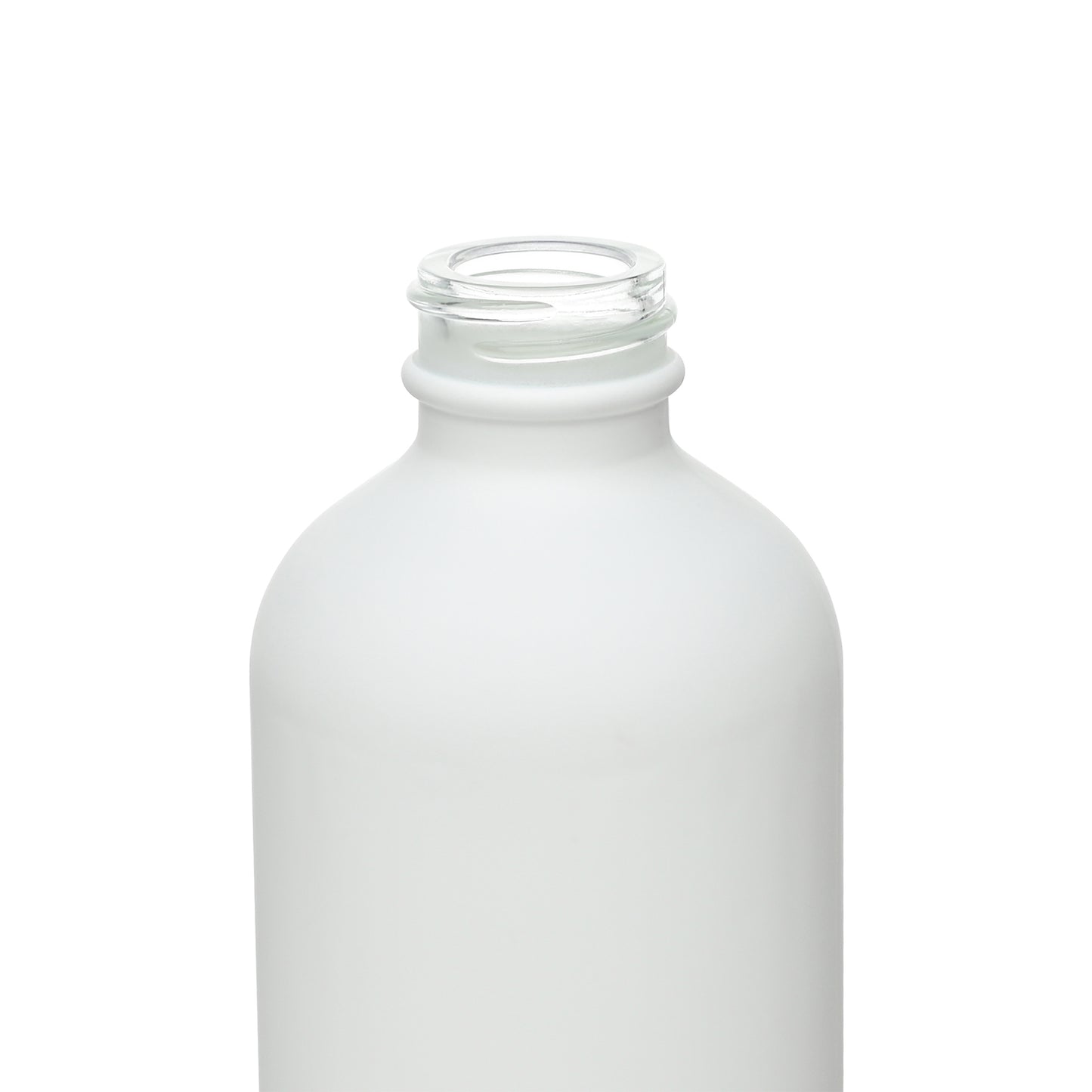 8 oz Matte White Boston Round Glass Bottle with 28-400 Neck Finish