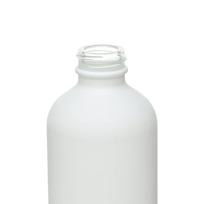 8 oz Matte White Boston Round Glass Bottle with 28-400 Neck Finish