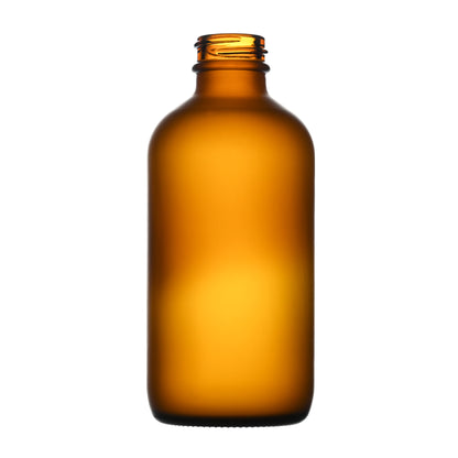 240ml Amber Frosted Boston Round Glass Bottle with 28-400 Neck Finish
