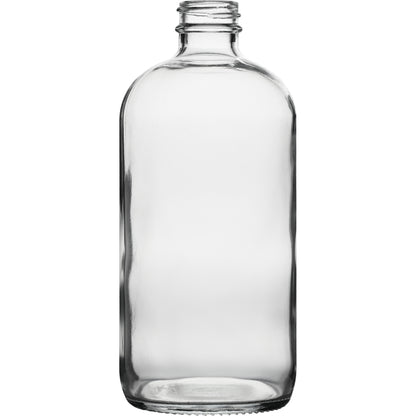 16 oz (480 ml) Clear Glass Boston Round Bottles 28-400 Neck Finish body