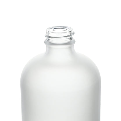 16 oz Frosted Clear Glass Boston Round Bottles 28-400 Neck Finish