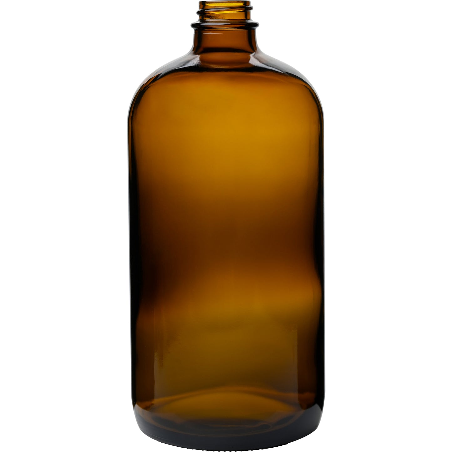 32 oz (960 ml) Amber Boston Round Glass Bottle with 28-400 Neck Finish body