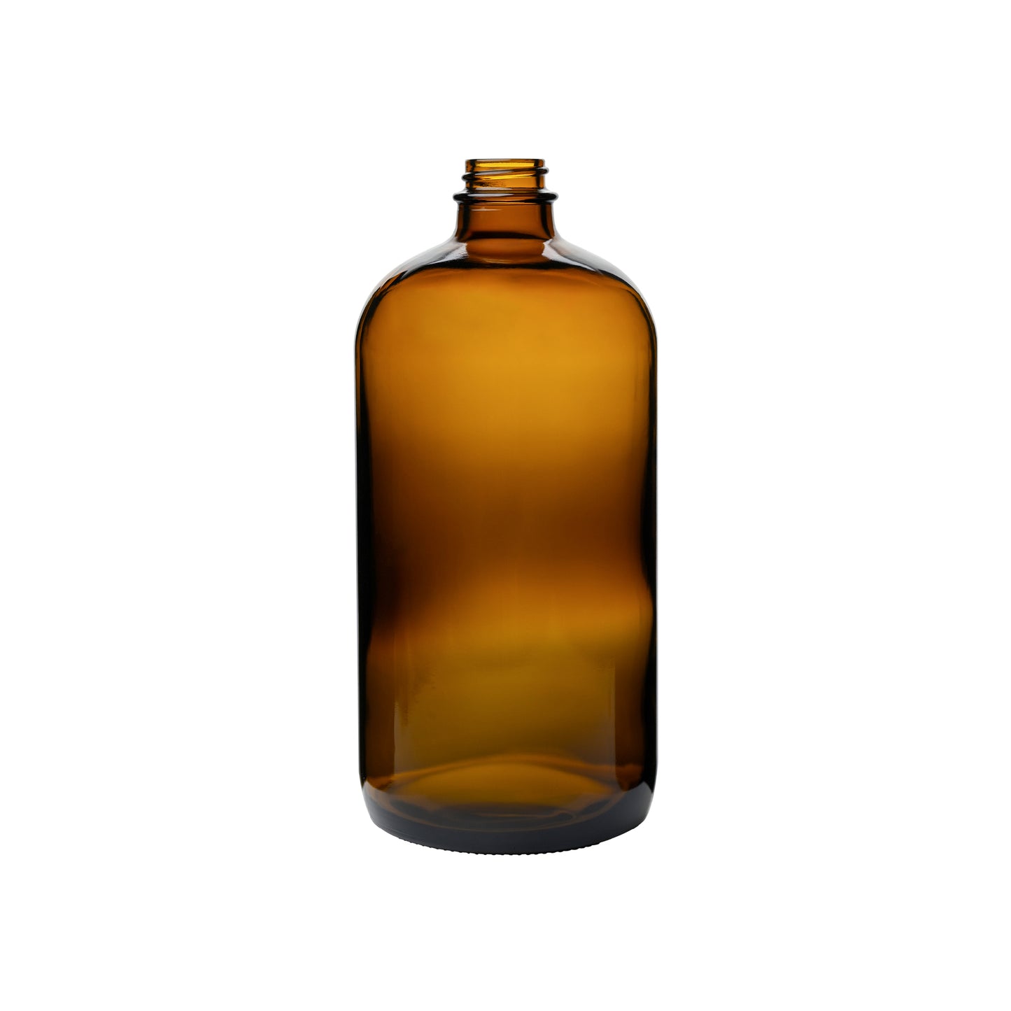 32 oz Amber Boston Round Glass Bottle with 28-400 Neck Finish