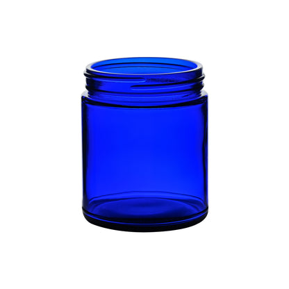 9 oz Cobalt Blue Straight Sided Glass Jar with 70-400 Neck Finish