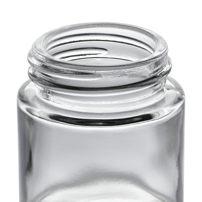 1 oz Clear Straight Sided Glass Jar with 38-400 Neck Finish tilted view