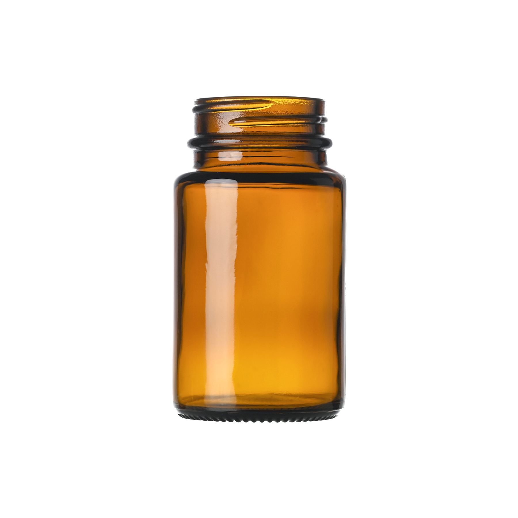 75cc Amber Glass Wide Mouth Packer Bottles with 38-400 Neck Finish