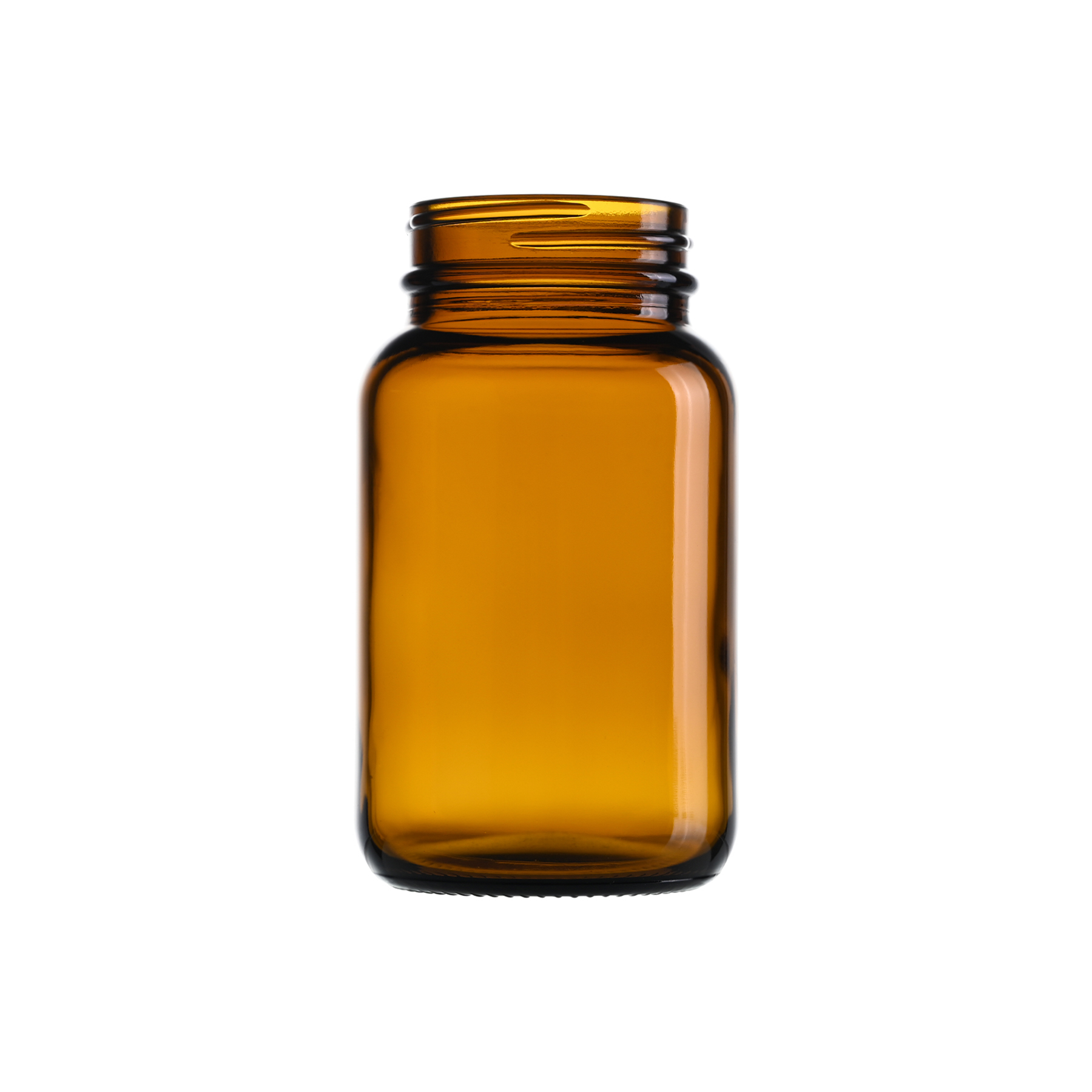 150cc Amber Glass Wide Mouth Packer Bottles with 45-400 Neck Finish