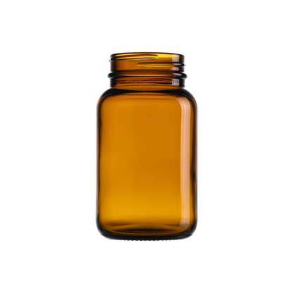 150cc Amber Glass Wide Mouth Packer Bottles with 45-400 Neck Finish