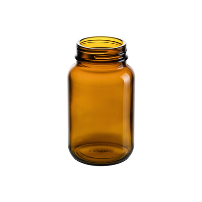 150cc Amber Glass Wide Mouth Packer Bottles with 45-400 Neck Finish