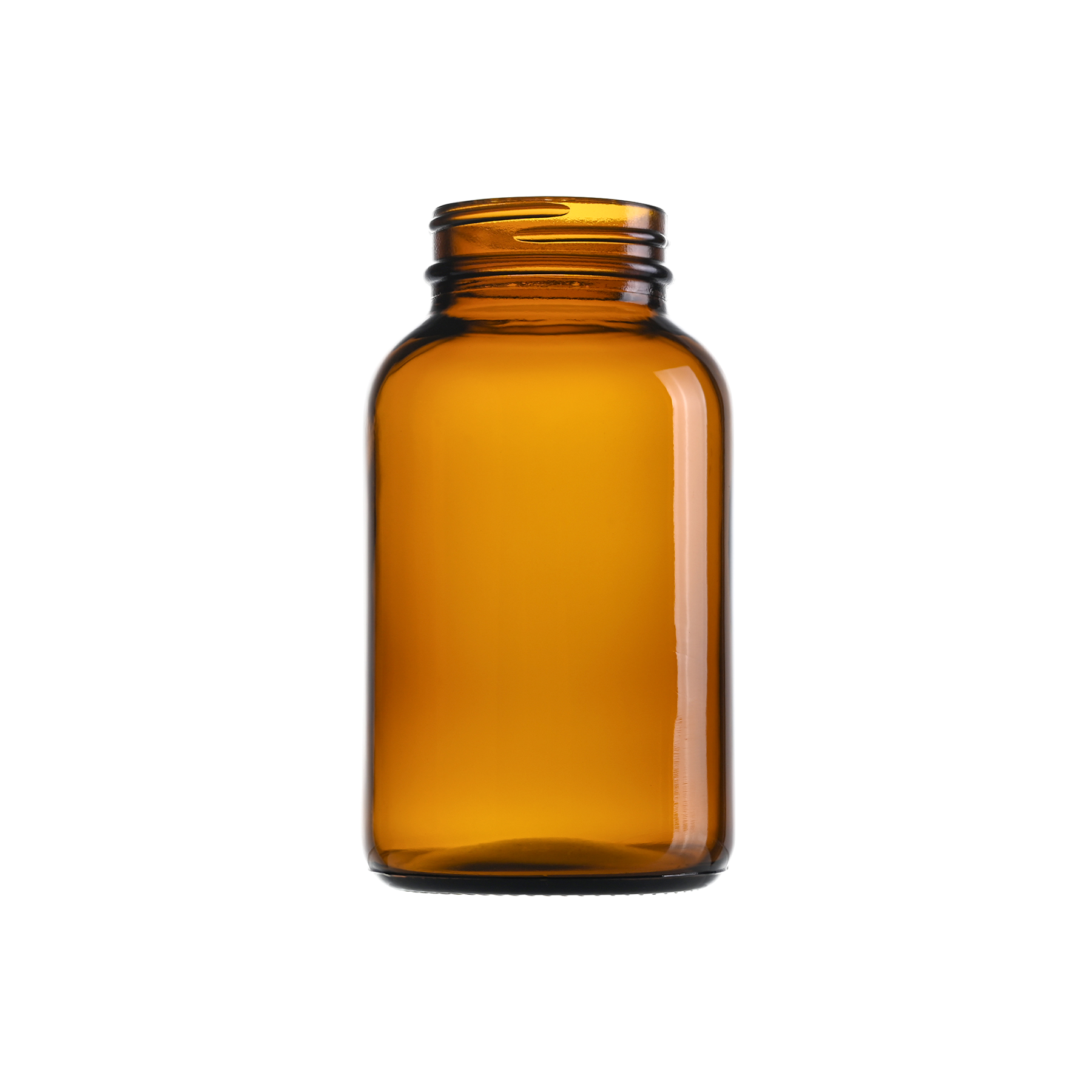 250cc Amber Glass Wide Mouth Packer Bottles with 45-400 Neck Finish