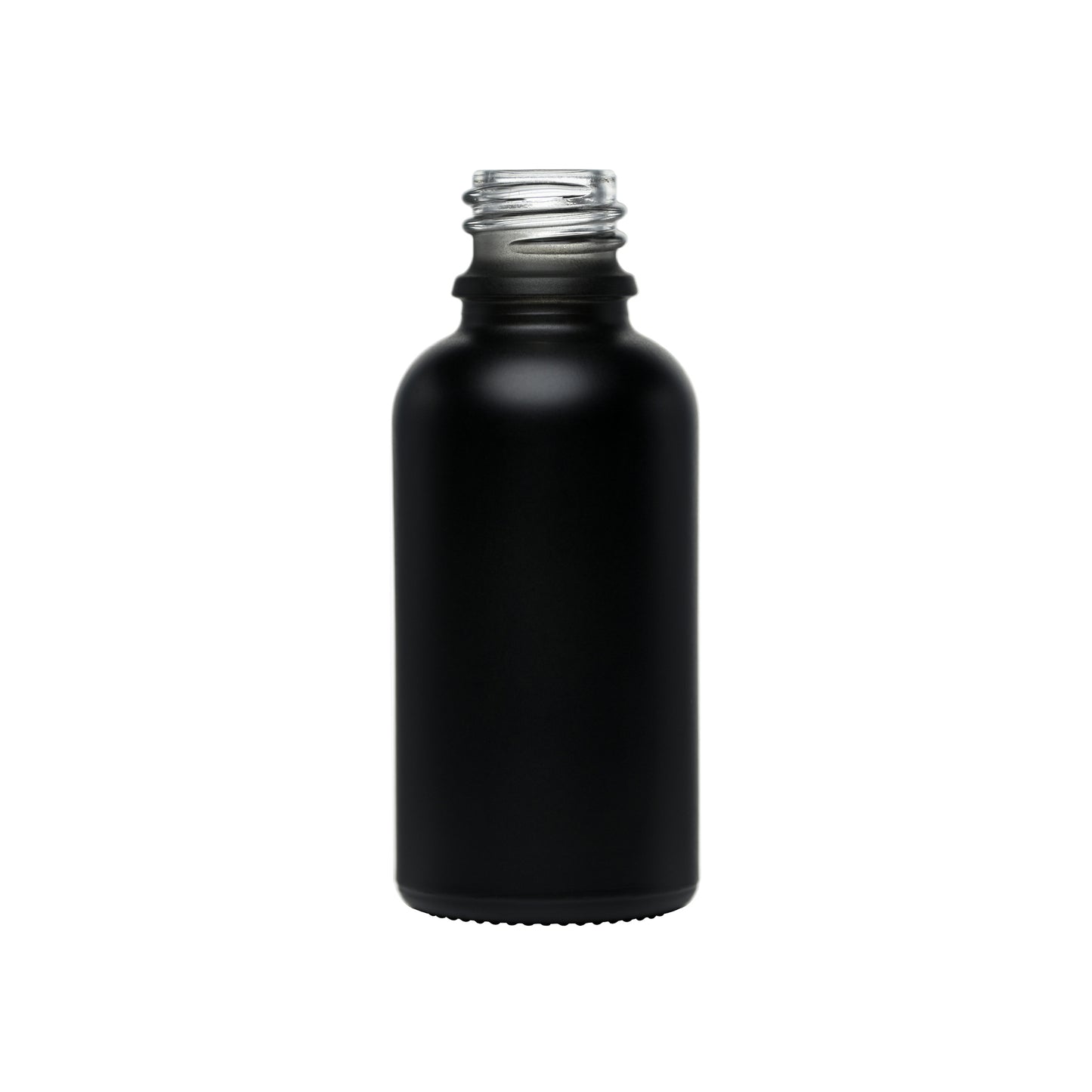 30 ml Matte Black Euro Round Glass Bottles 18 mm Neck Finish