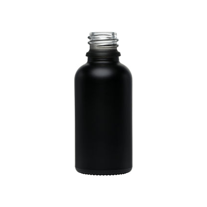 30 ml Matte Black Euro Round Glass Bottles 18 mm Neck Finish