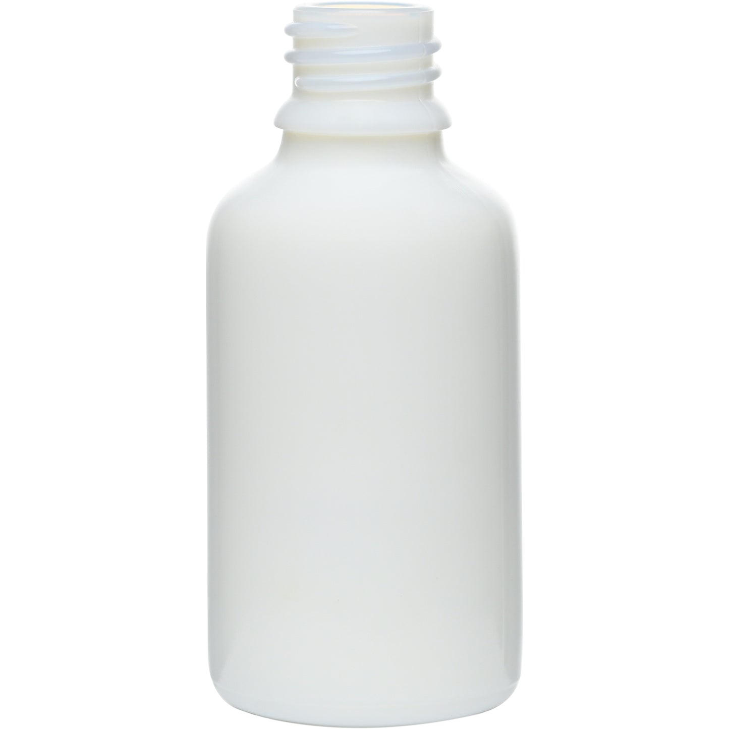 1 oz (30 ml) Opal White Glass Euro Round Bottles 18 mm Neck Finish body