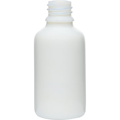 1 oz (30 ml) Opal White Glass Euro Round Bottles 18 mm Neck Finish body