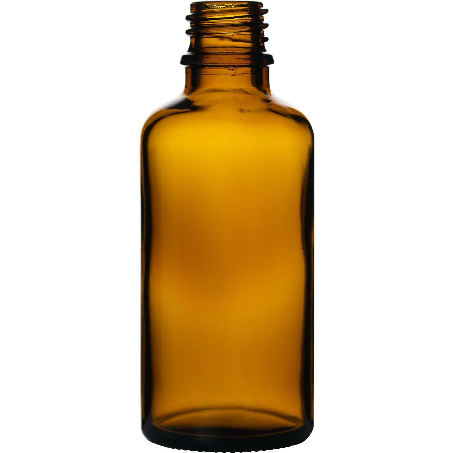 1.69 oz (50 ml) Amber Glass Euro Round Bottle with 18 mm Neck Finish body