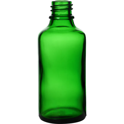 1.69 oz (50 ml) Green Glass Euro Round Bottle with 18 mm Neck Finish body