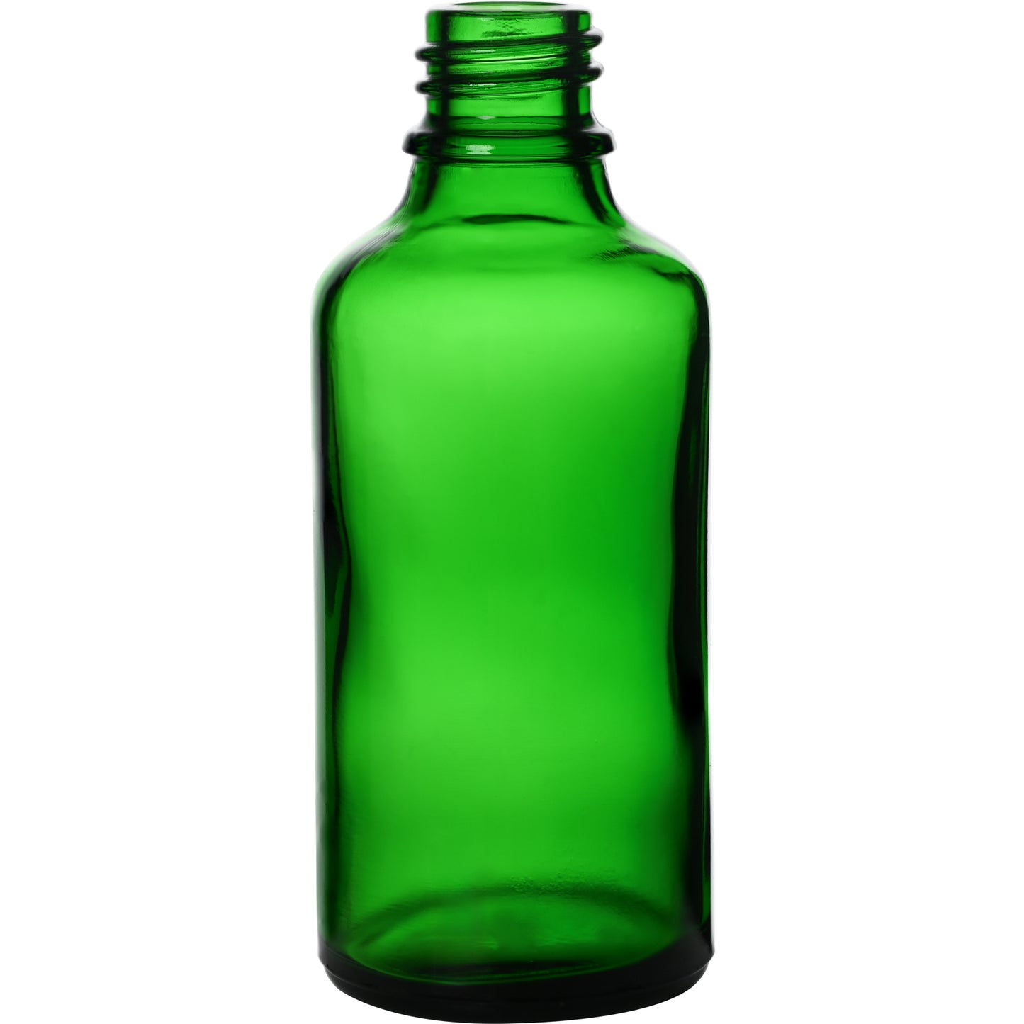1.69 oz (50 ml) Green Glass Euro Round Bottle with 18 mm Neck Finish body