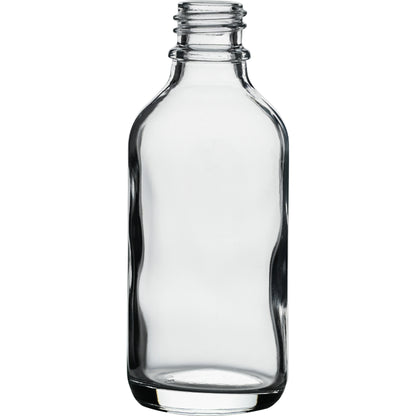 2 oz (60 ml) Clear Glass Euro Round Bottles 18 mm Neck Finish body