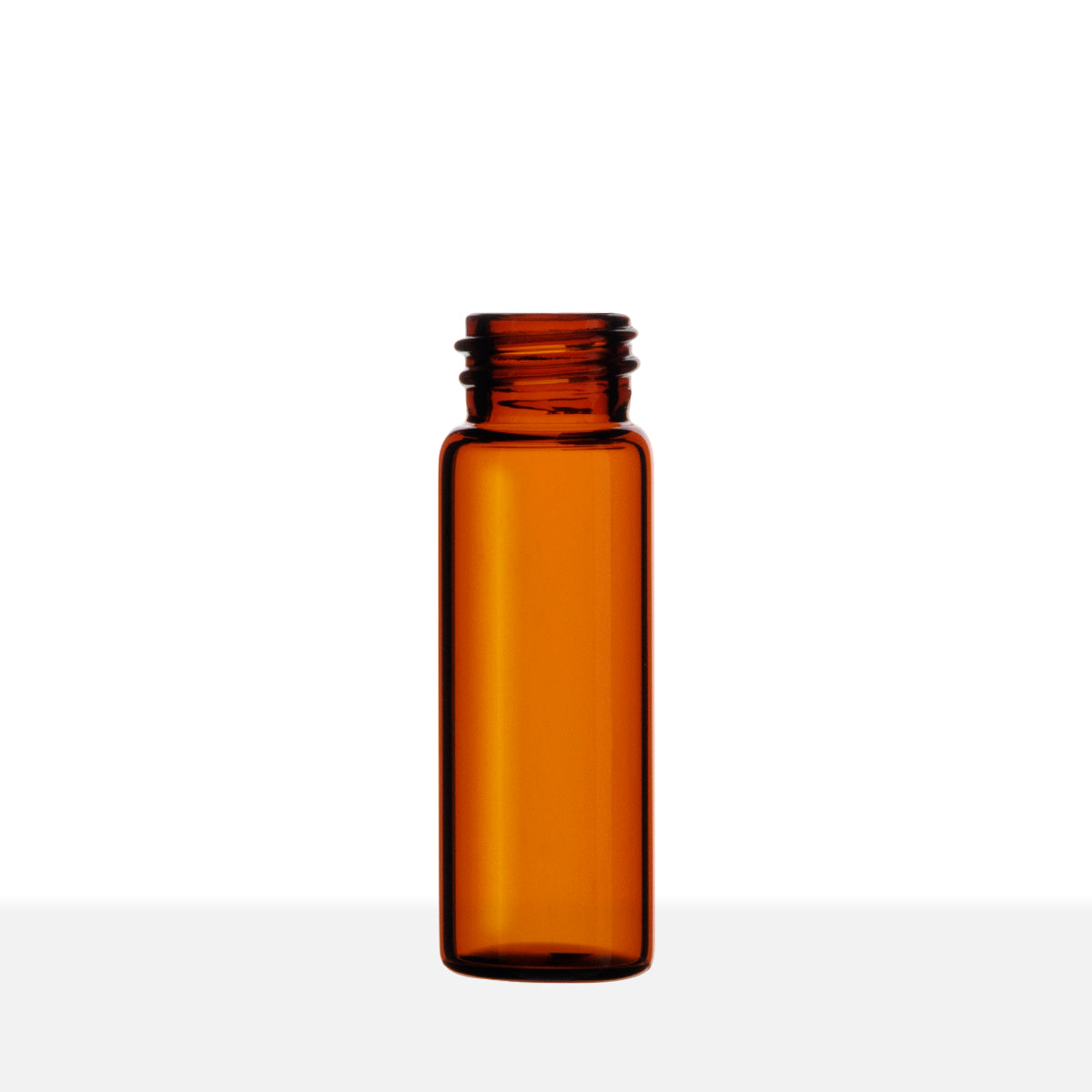 13-425 Neck Finish 1 Dram Amber Borosilicate Glass Vial Side View