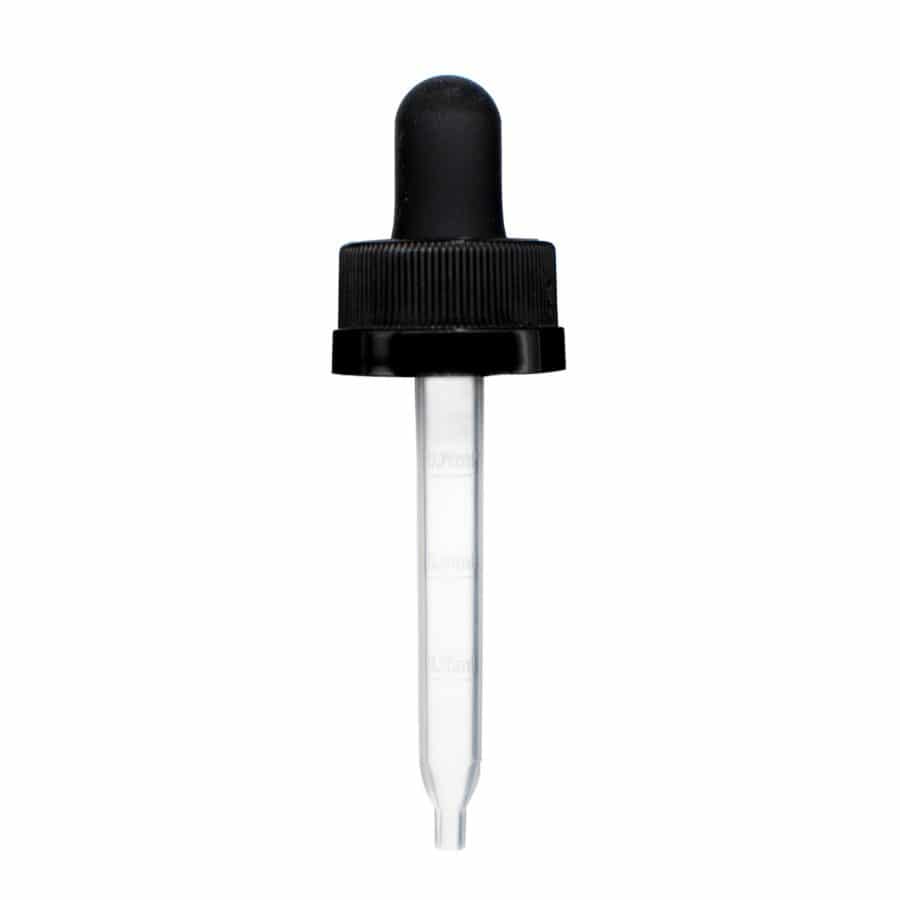 18-400 Black Child Resistant Graduated Plastic Pipette Dropper (65mm)
