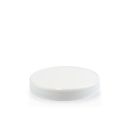 White 89-400 Ribbed Skirt Lid with (HIS) Heat Seal Liner