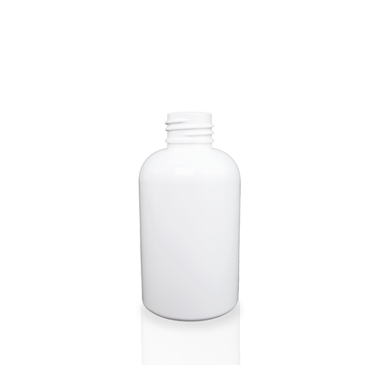4 oz White PET Plastic Boston Round Bottle
