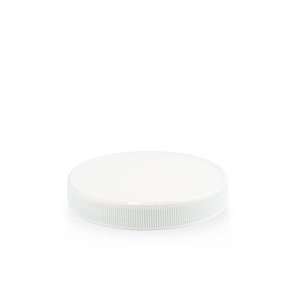 48-400 White PP Ribbed Skirt Cap with Liner