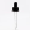 20-400 Black PP Plastic Child Resistant Dropper with 76 mm Straight Clear Embossed Graduated PP Plastic Pipette x1400