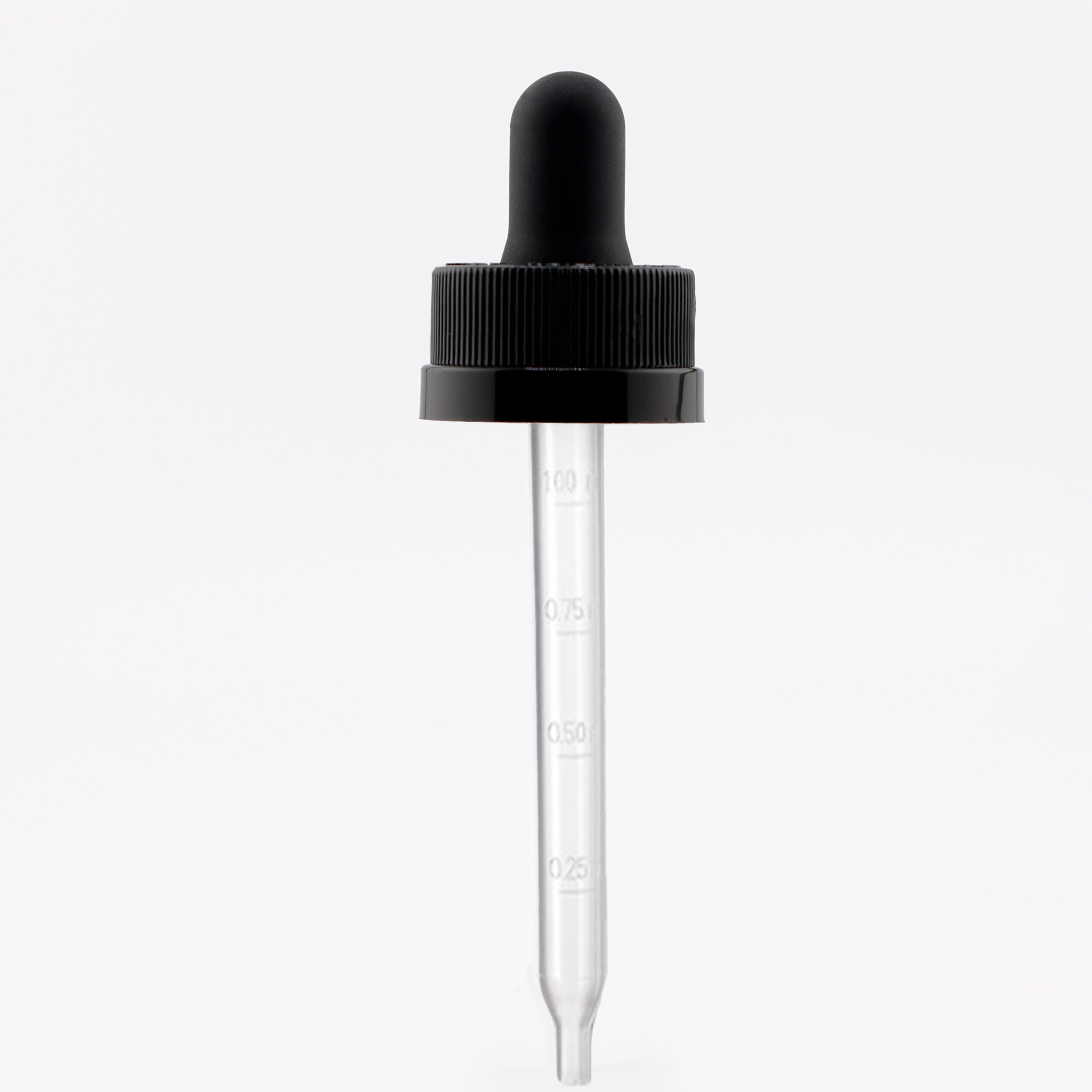 20-400 Black PP Plastic Child Resistant Dropper with 76 mm Straight Clear Embossed Graduated PP Plastic Pipette x1400 20-400 Black PP Plastic Child Resistant Dropper with 76 mm Straight Clear Embossed Graduated PP Plastic Pipette x1400