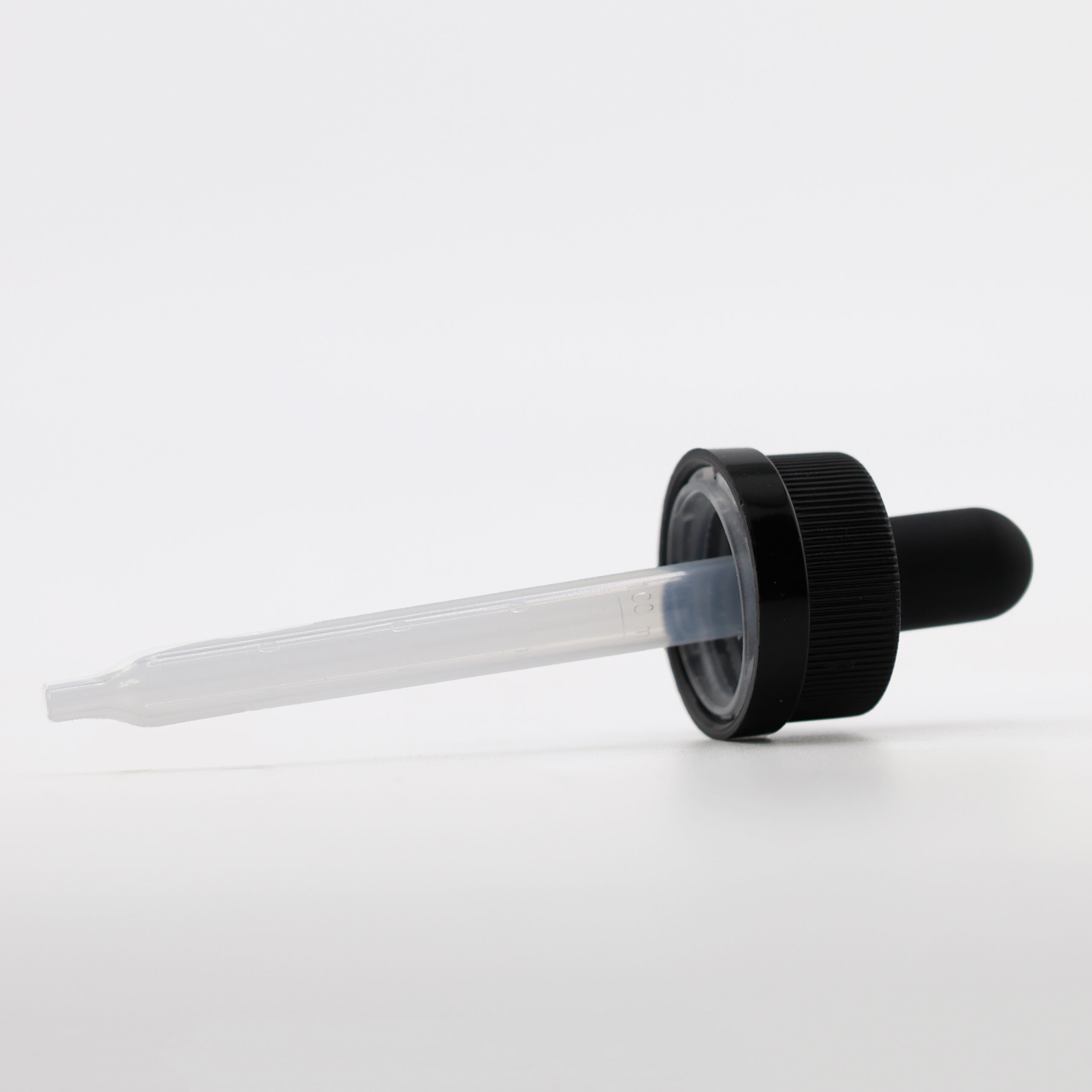 20-400 Black PP Plastic Child Resistant Dropper with 76 mm Straight Clear Embossed Graduated PP Plastic Pipette x1400 20-400 Black PP Plastic Child Resistant Dropper with 76 mm Straight Clear Embossed Graduated PP Plastic Pipette x1400