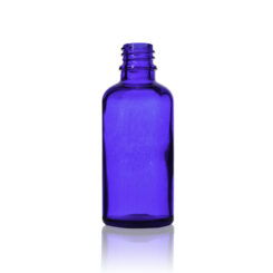 50 ml Euro Cobalt Blue Round Glass Bottle with 18-DIN Neck Finish