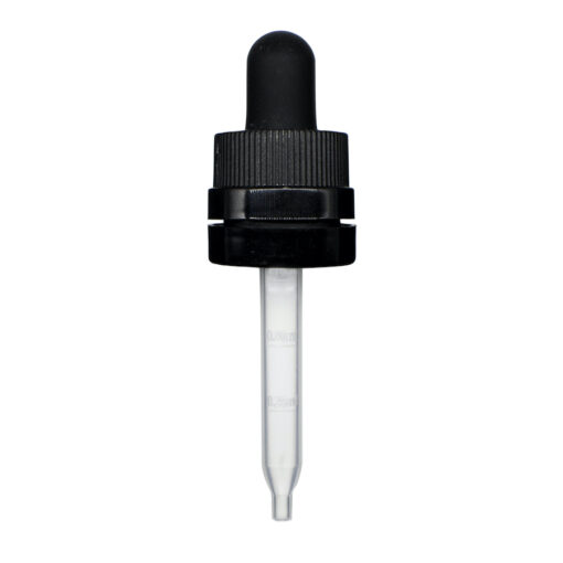 18-400 Black Child Resistant with Tamper Evident Seal Plastic Pipette Graduated Dropper (65mm)