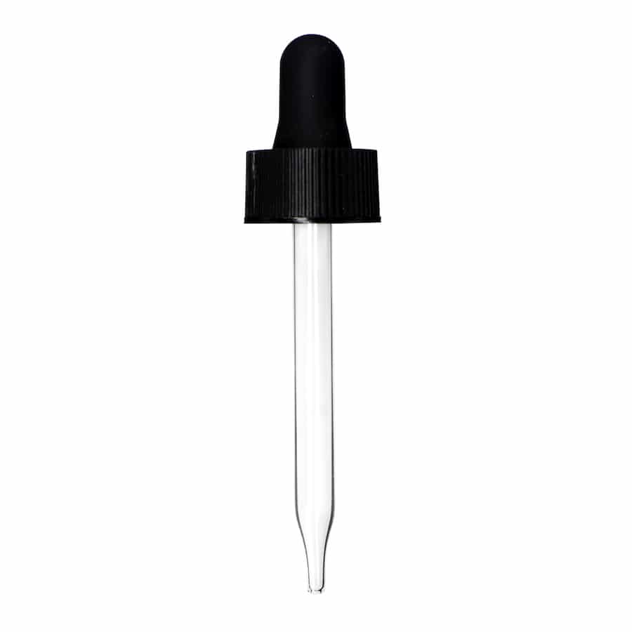 20-400-black-glass-dropper-76mm-ribbed 20-400 Black Glass Dropper (76mm) (Ribbed)