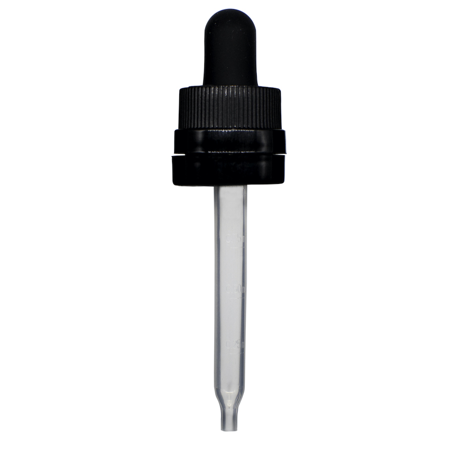 18-400-black-child-resistant-with-tamper-evident-seal-graduated-plastic-pipette-dropper-77mm 18-400 Black Child Resistant with Tamper Evident Seal Graduated Plastic Pipette Dropper (77mm)