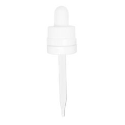 18-400 White Child Resistant with Tamper Evident Seal Glass Dropper (77mm)
