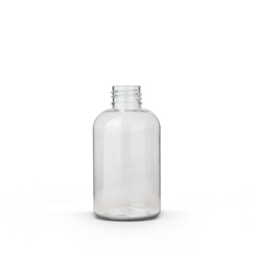 4 oz Clear PET Plastic Squat Boston Round Bottles 24-410 Neck Finish PET Squat Boston Bottles