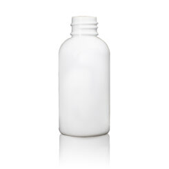 White 2 oz PET Plastic Boston Round Bottle