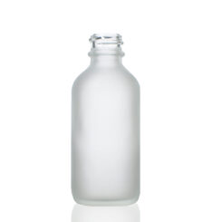 2 oz Boston Round Frosted Glass Bottle with 20-400 Neck Finish