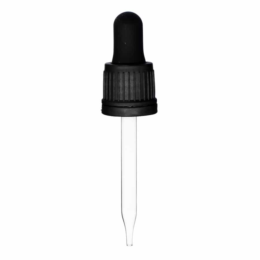 1-oz-black-glass-dropper-with-tamper-evident-seal-18-400 1 oz Black Glass Dropper with Tamper Evident Seal (18-400)