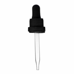 18-400 Black Glass Dropper with Tamper Evident Seal (77mm)(Heavy Duty)