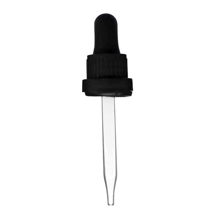 18-400-black-glass-dropper-with-tamper-evident-seal-77mm-heavy-duty 18-400 Black Glass Dropper with Tamper Evident Seal (77mm)(Heavy Duty)