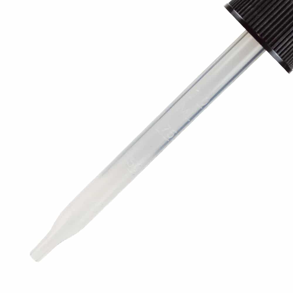 20-400 Black PP Plastic Ribbed Skirt Dropper with 91 mm Straight Embossed Graduated PP Plastic Pipette 20-400 Black PP Plastic Ribbed Skirt Dropper with 91 mm Straight Embossed Graduated PP Plastic Pipette
