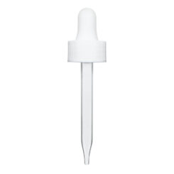 1 oz White Glass Dropper (20-400) (Semi-Ribbed)
