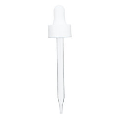 20-400 White Glass Dropper (91mm) (Semi-Ribbed)