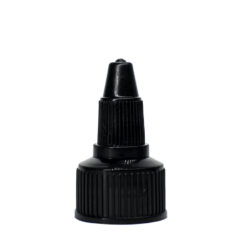 20-400 Black LDPE Ribbed Skirt Twist-Open Dispensing Top