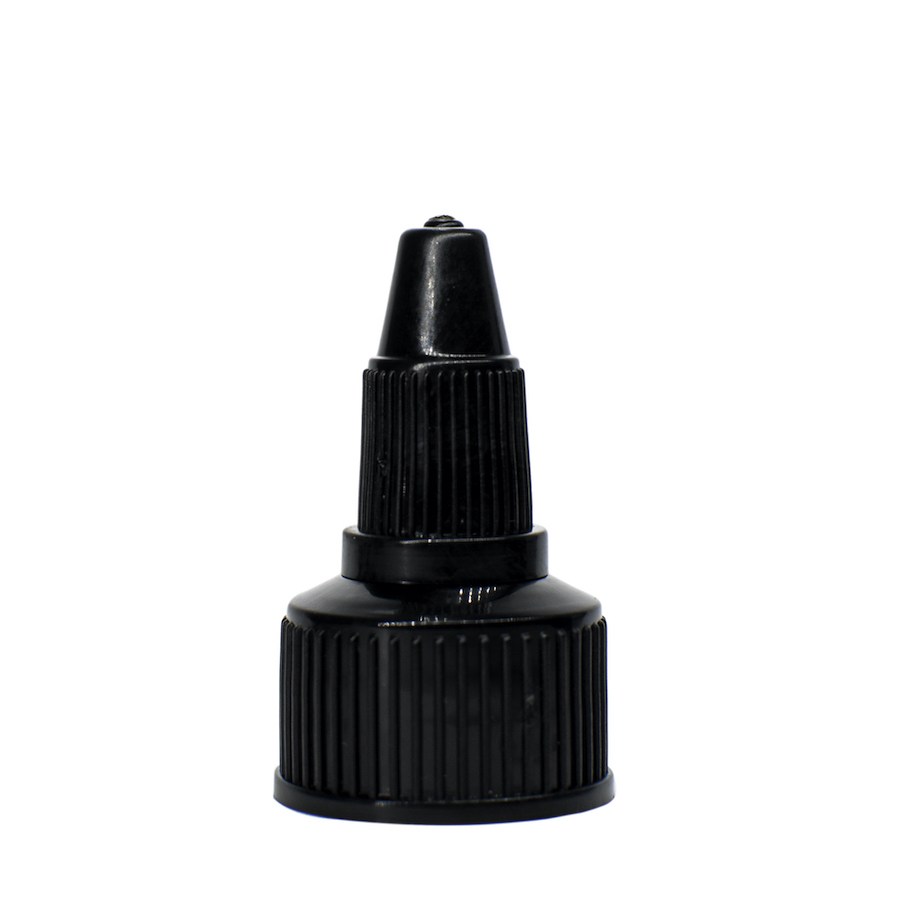20-400-black-ldpe-ribbed-skirt-twist-open-dispensing-top 20-400 Black LDPE Ribbed Skirt Twist-Open Dispensing Top