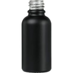 1 oz (30 ml) Matte Black Boston Round Glass Bottle with 20-400 Neck Finish