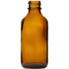 2 oz (60 ml) Amber Glass Boston Round Bottles 20-400 Neck Finish body