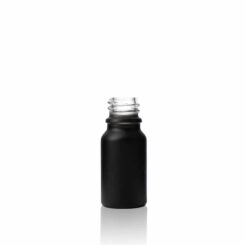 10 ml Matte Black Euro Round Glass Bottle with 18-DIN Neck Finish by FH Packaging for FHPKG